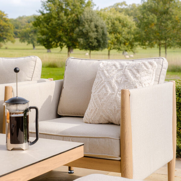 Maze - Burford 3 Seat Aluminium Sofa Dining Set with Rising Table & Footstools - Almond product image