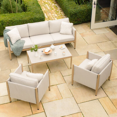 Maze - Burford 3 Seat Aluminium Sofa Set with Rectangular Coffee Table - Almond product image