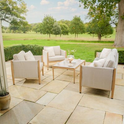 Maze - Burford 3 Seat Aluminium Sofa Set with Rectangular Coffee Table - Almond product image
