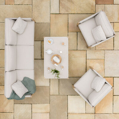 Maze - Burford 3 Seat Aluminium Sofa Set with Rectangular Coffee Table - Almond product image