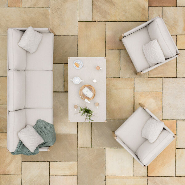 Maze - Burford 3 Seat Aluminium Sofa Set with Rectangular Coffee Table - Almond product image
