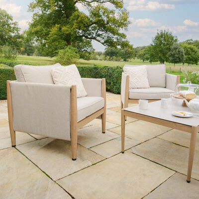 Maze - Burford 3 Seat Aluminium Sofa Set with Rectangular Coffee Table - Almond product image