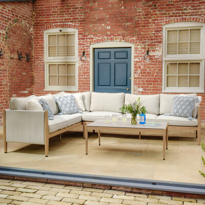 Maze - Burford Large Aluminium Corner Sofa Set with Rectangular Coffee Table - Almond product image
