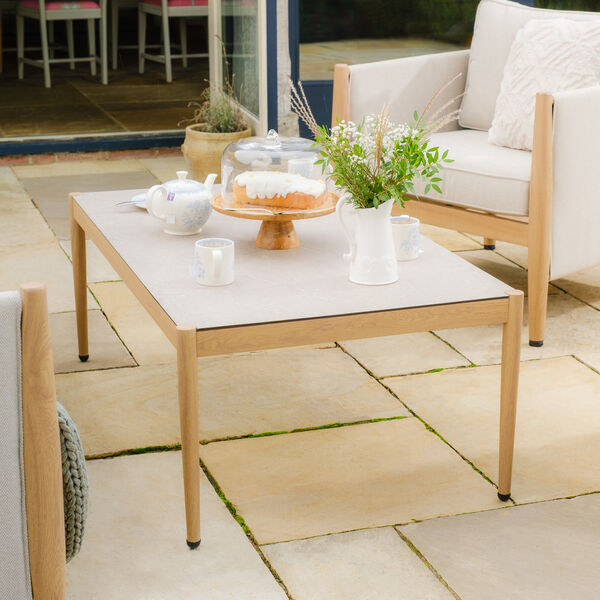 Maze - Burford Large Aluminium Corner Sofa Set with Rectangular Coffee Table - Almond product image