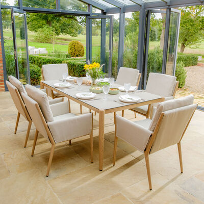 Maze - Burford 6 Seat Aluminium Rectangular Dining Set - Almond product image