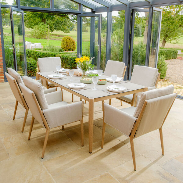 Maze - Burford 6 Seat Aluminium Rectangular Dining Set - Almond product image
