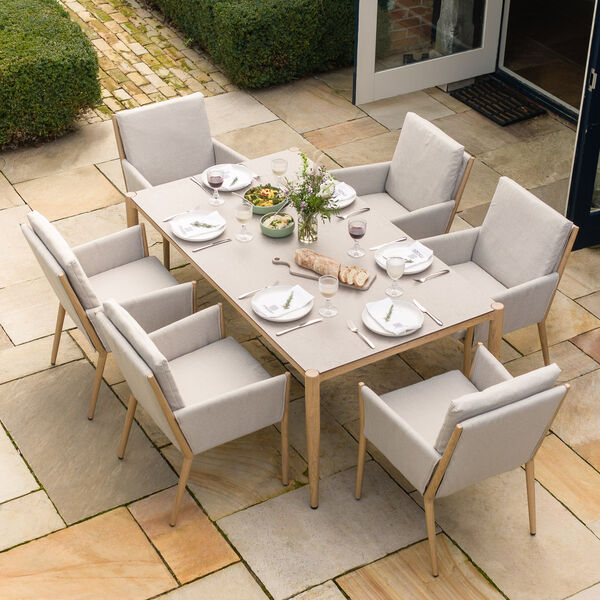 Maze - Burford 6 Seat Aluminium Rectangular Dining Set - Almond product image