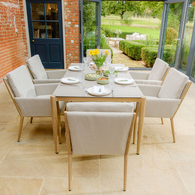 Maze - Burford 6 Seat Aluminium Rectangular Dining Set - Almond product image