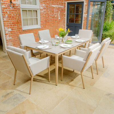 Maze - Burford 6 Seat Aluminium Rectangular Dining Set - Almond product image