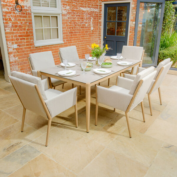 Maze - Burford 6 Seat Aluminium Rectangular Dining Set - Almond product image