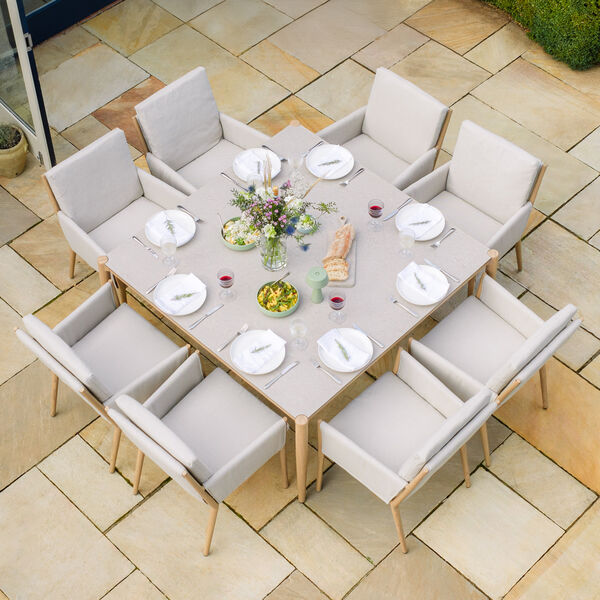 Maze - Burford 8 Seat Aluminium Square Dining Set - Almond product image
