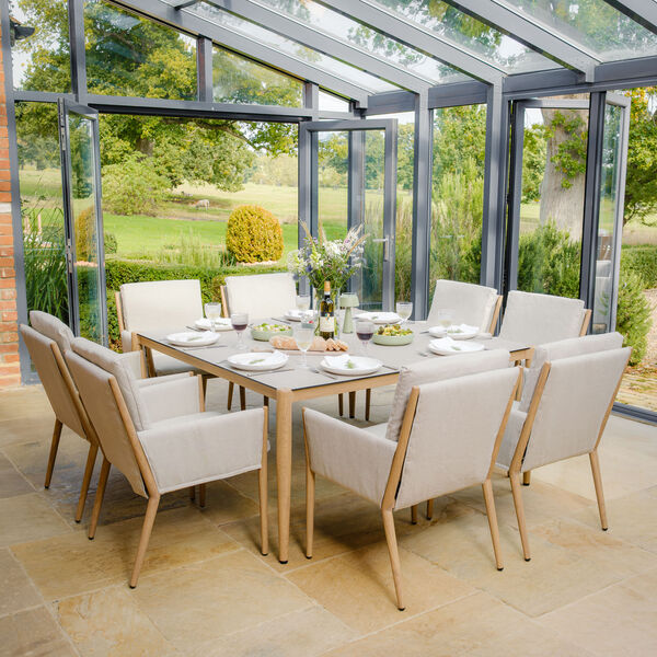 Maze - Burford 8 Seat Aluminium Square Dining Set - Almond product image