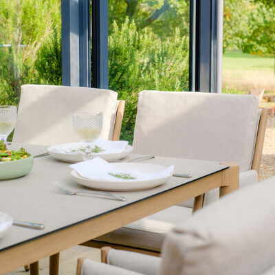 Maze - Burford 8 Seat Aluminium Square Dining Set - Almond product image