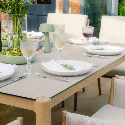Maze - Burford 8 Seat Aluminium Square Dining Set - Almond product image