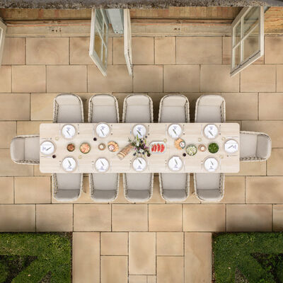 Maze - Sicily Open Rope Weave 8-12 Seat Maxim Extending Dining Set - Latte product image