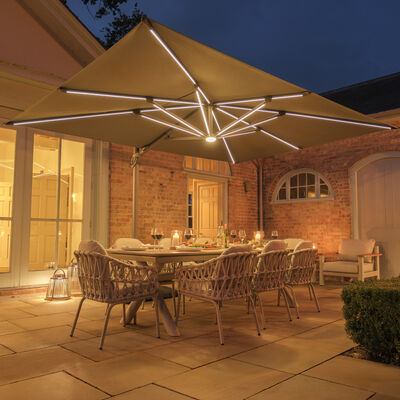 Maze - Sicily Open Rope Weave 8-12 Seat Maxim Extending Dining Set - Latte product image