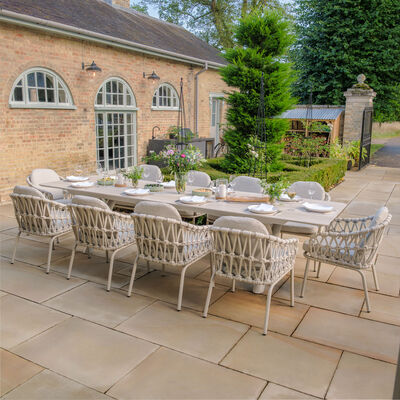 Maze - Sicily Open Rope Weave 8-12 Seat Maxim Extending Dining Set - Latte product image