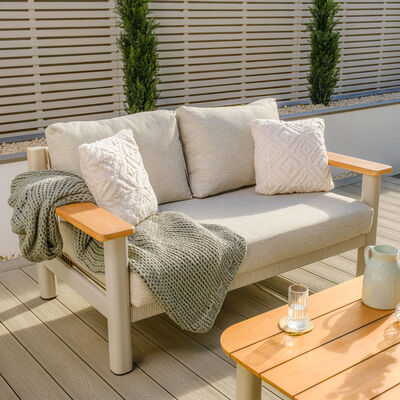Maze - Sicily Rope Weave Garden Sofa Set with Coffee Table & 2x 2 Seat Sofas - Latte product image