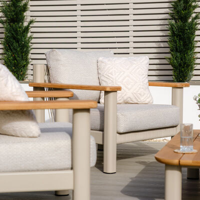 Maze - Sicily Rope Weave 2 Seat Sofa with 2 Armchairs & Coffee Table - Latte product image