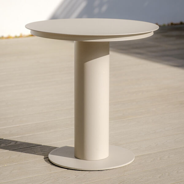 Maze - Sicily Aluminium Round Pedestal Side Table - Latte