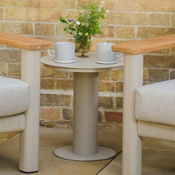 Maze - Sicily Aluminium Round Pedestal Side Table - Latte product image