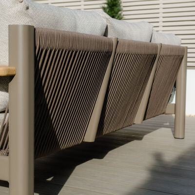 Maze - Sicily Rope Weave Garden Sofa Set with Coffee Table & 2x 3 Seat Sofas - Café product image