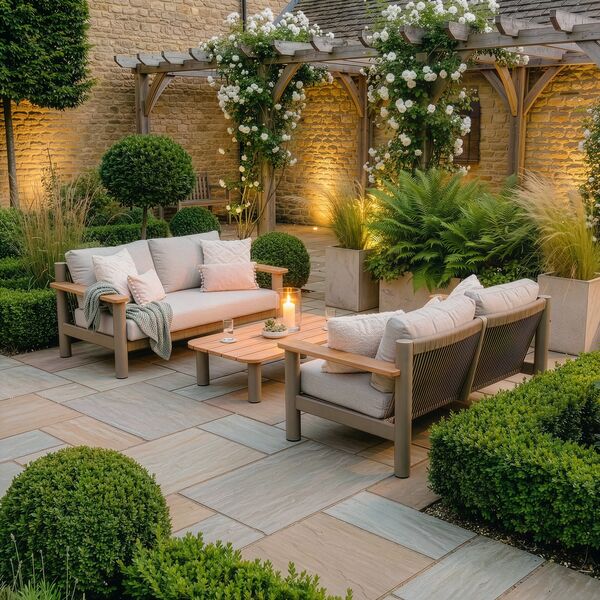 Sicily Sofa Set With 2 x 2 Seat Sofas - Café Frame-Latte Cushions