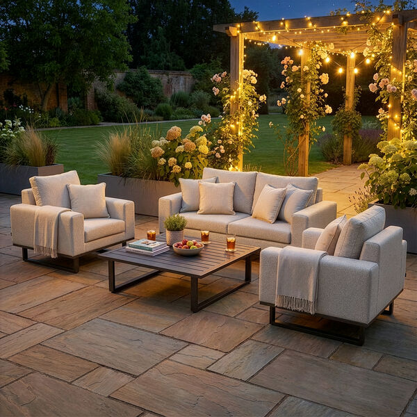 Ethos 2 Seat Sofa Set with Coffee Table - Latte