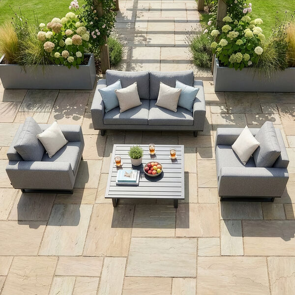 Ethos 2 Seat Sofa Set with Coffee Table - Zinc Grey