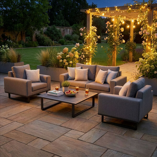 Ethos 2 Seat Sofa Set with Coffee Table - Zinc Grey