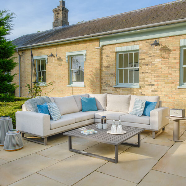 Maze - Outdoor Fabric Ethos Corner Sofa Set - Latte product image