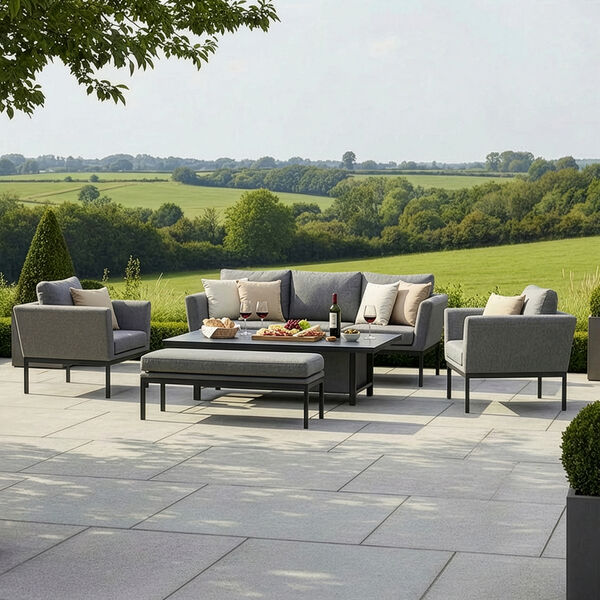 Pulse 3 Seat Sofa Set with Rising Table - Zinc Grey