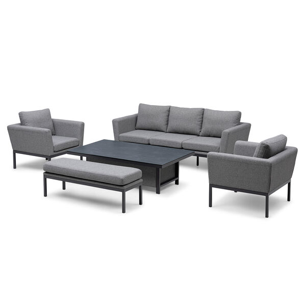 Maze - Outdoor Fabric Pulse 3 Seat Sofa Set with Rising Table - Zinc Grey product image