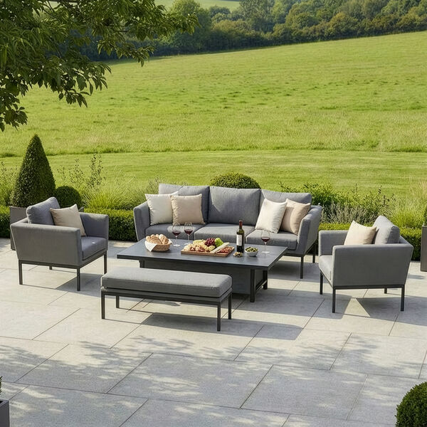 Pulse 3 Seat Sofa Set with Rising Table - Zinc Grey