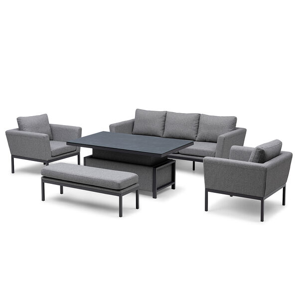 Maze - Outdoor Fabric Pulse 3 Seat Sofa Set with Rising Table - Zinc Grey product image