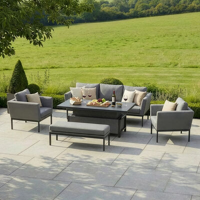 Pulse 3 Seat Sofa Set with Rising Table - Zinc Grey
