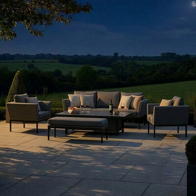 Pulse 3 Seat Sofa Set with Rising Table - Zinc Grey