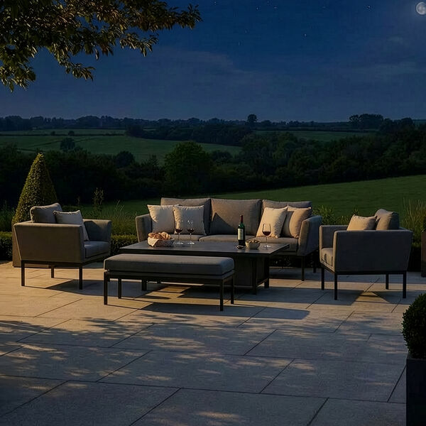 Pulse 3 Seat Sofa Set with Rising Table - Zinc Grey