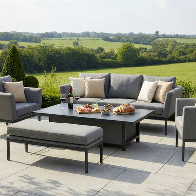 Pulse 3 Seat Sofa Set with Rising Table - Zinc Grey