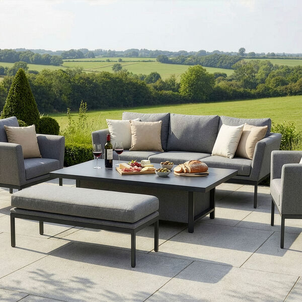Pulse 3 Seat Sofa Set with Rising Table - Zinc Grey