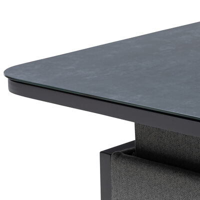 Maze - Outdoor Fabric Pulse Deluxe Square Corner Dining Set with Rising Table - Zinc Grey product image