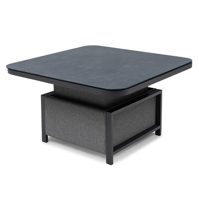 Maze - Outdoor Fabric Pulse Deluxe Square Corner Dining Set with Rising Table - Zinc Grey product image