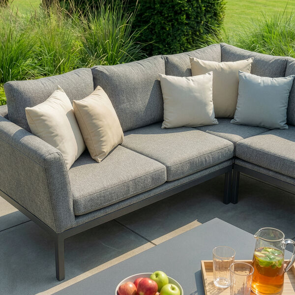 Pulse Square Corner Dining Set with Rising Table - Zinc Grey