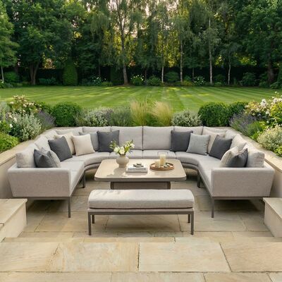 Pulse U Shape Corner Dining Set with Rising Table - Latte