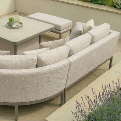 Pulse U Shape Corner Dining Set with Rising Table - Latte