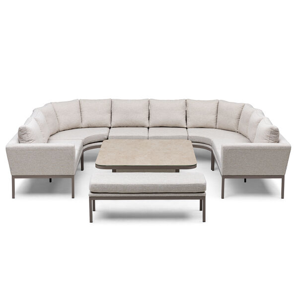 Pulse U Shape Corner Dining Set with Rising Table - Latte