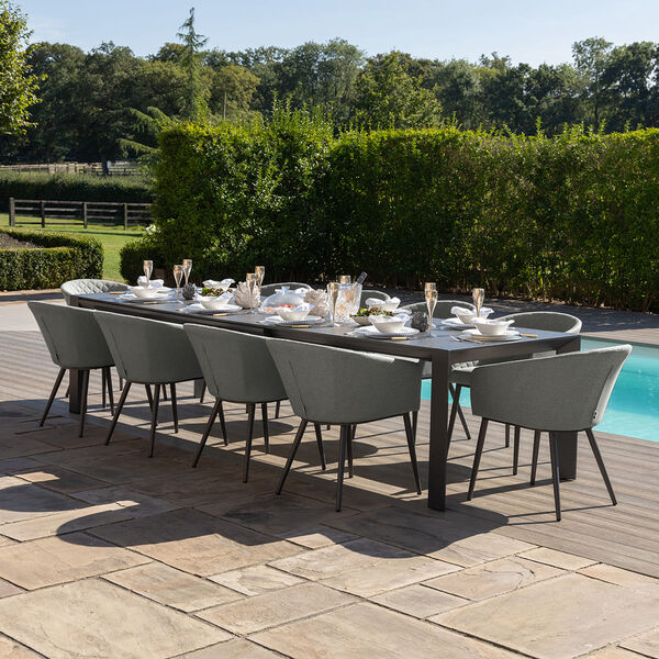 Maze - Outdoor Fabric Ambition 6-10 Seat Extending Dining Set - Zinc Grey product image