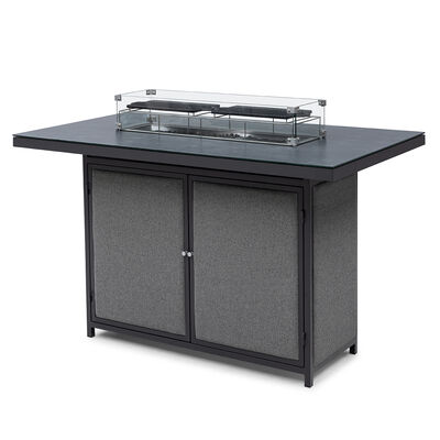 Maze - Outdoor Fabric Regal 8 Seat Rectangular Bar Set with Fire Pit Table - Zinc Grey product image