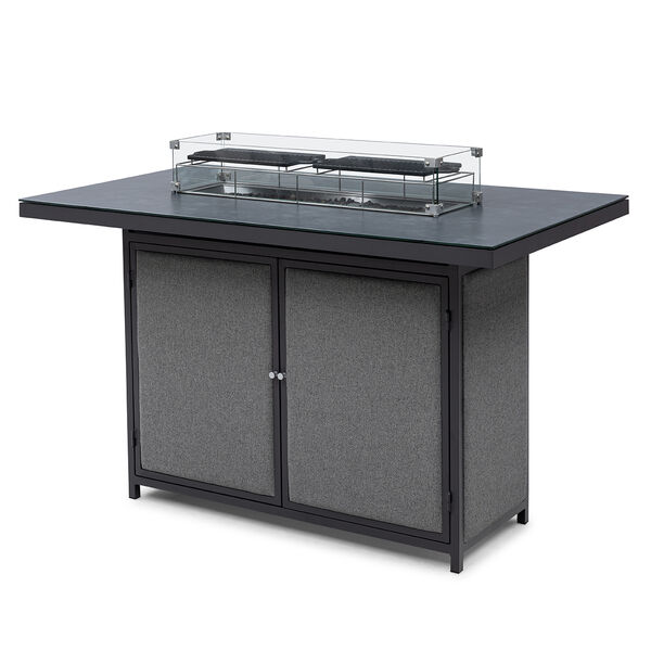 Maze - Outdoor Fabric Regal 8 Seat Rectangular Bar Set with Fire Pit Table - Zinc Grey product image