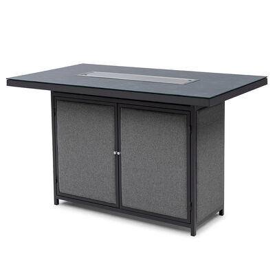 Maze - Outdoor Fabric Regal 8 Seat Rectangular Bar Set with Fire Pit Table - Zinc Grey product image